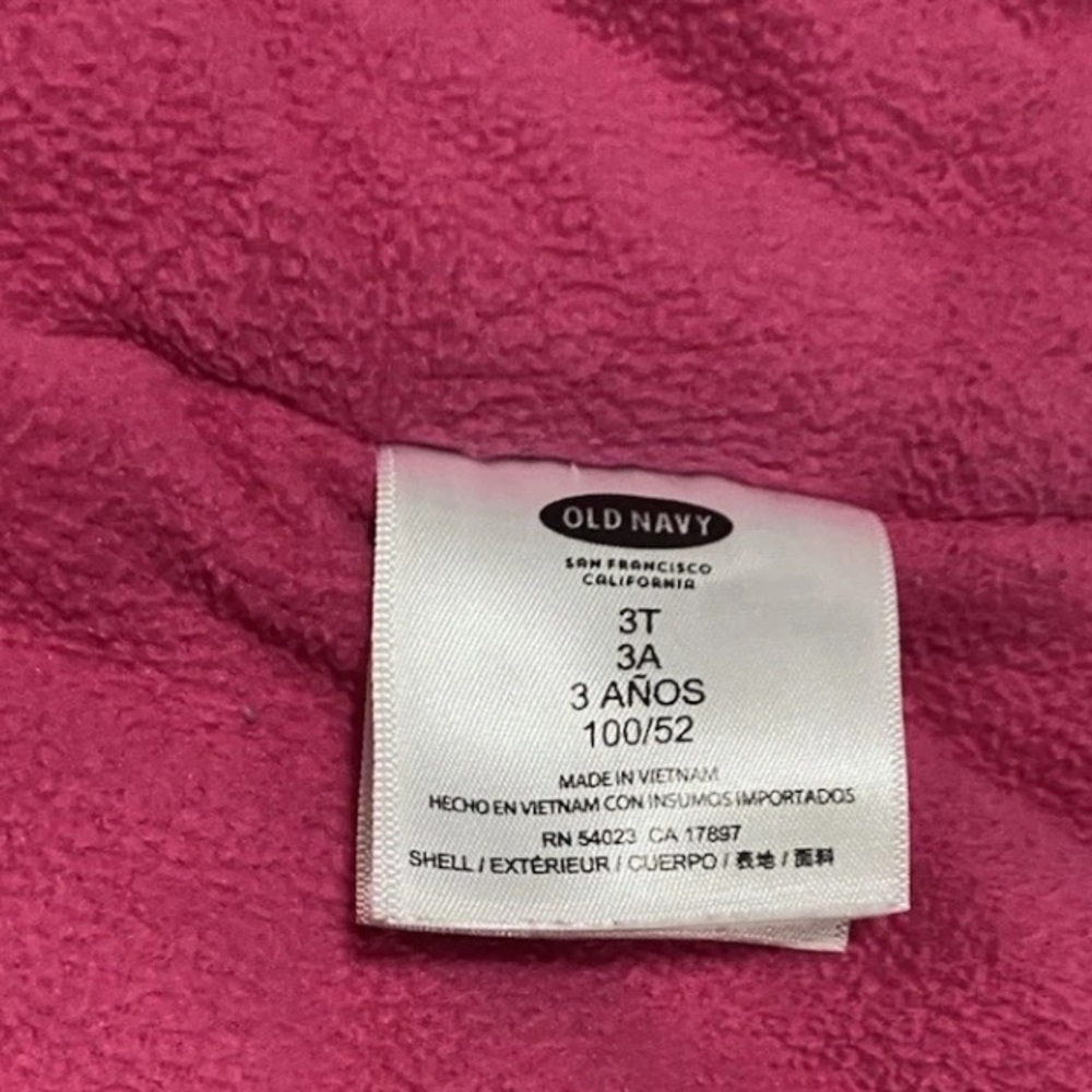Old Navy Size 3T Toddler Girls Kids Pink Coat Hood & Pockets Excellent Condition - Picture 8 of 9